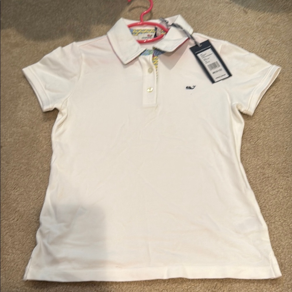 Vineyard vines white girls polo